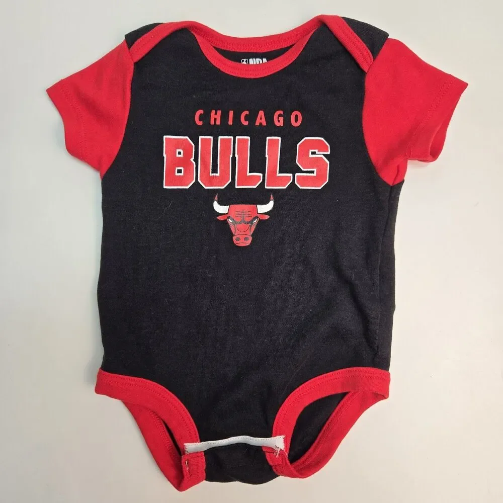 Nike Jordan Baby Bodysuit 3-Pack 6M Chicago Bulls NBA Jumpman Red Black - Picture 3 of 5